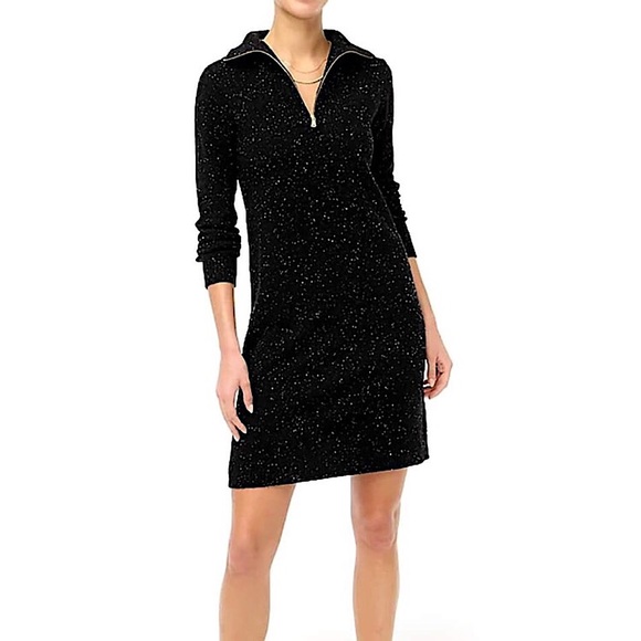 J.Crew Black Zip Sweater Dress - Picture 1 of 5